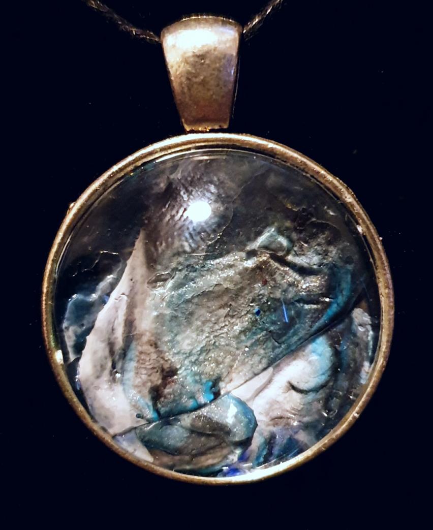 Faux Paua - Unique Handcrafted Original Acrylic Artwork Pendant