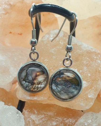 Sunset Clouds - Unique Acrylic Poured Artwork Earrings 